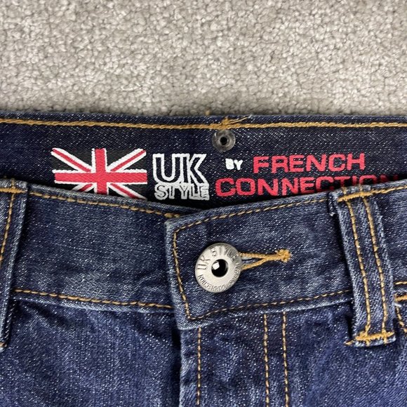UK Style by French Connection Jeans Mens Size 33x30 Straight Leg Dark Wash Denim - Picture 3 of 15